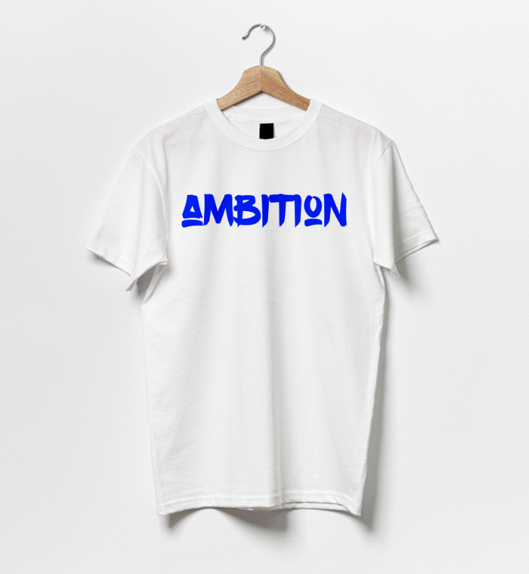 'Ambition Vibrant Blue' Cotton Tee
